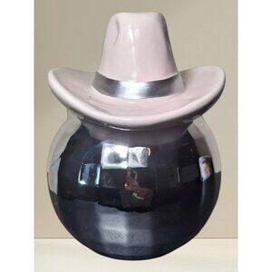 Disco Ball Light Pink Cowboy Hat Cookie Jar – Fun & Unique Home Decor 10”